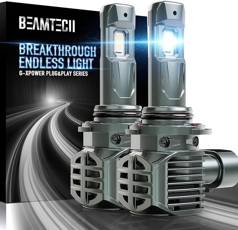 BEAMTECH 90/06 Bulbs, G-XPower Chips 500% Brighter 6500K White Plug and Play Fog Light, 2 Bulbs - Image 1